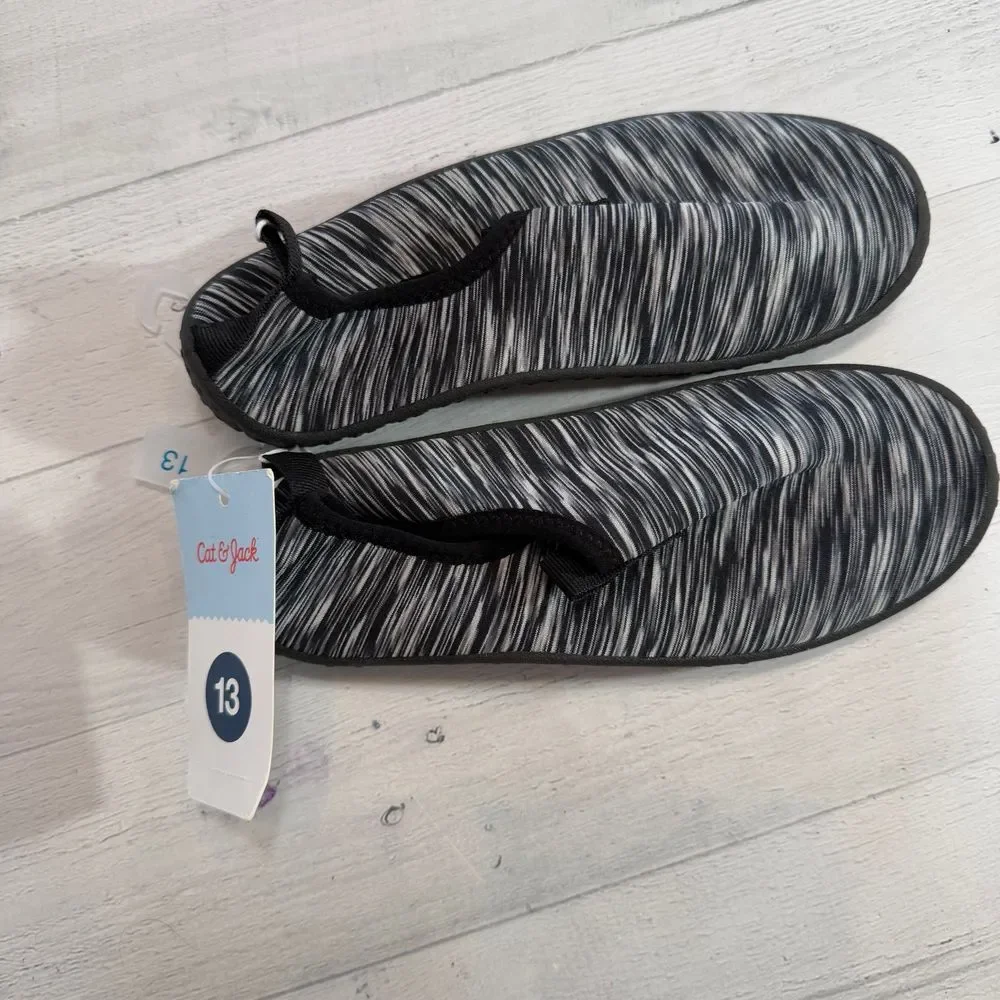 Cat & Jack kids black water‎ shoes size 13 NEW